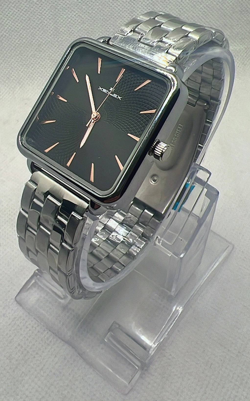 Xenlex Women's Watch - Bold Silver | Square Black Dial