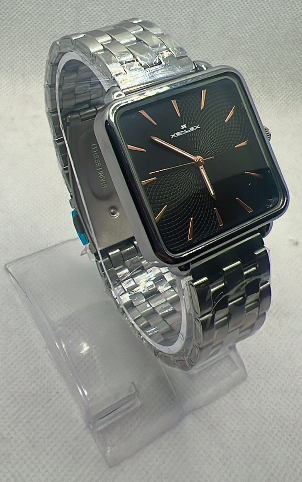 Xenlex Women's Watch - Bold Silver | Square Black Dial