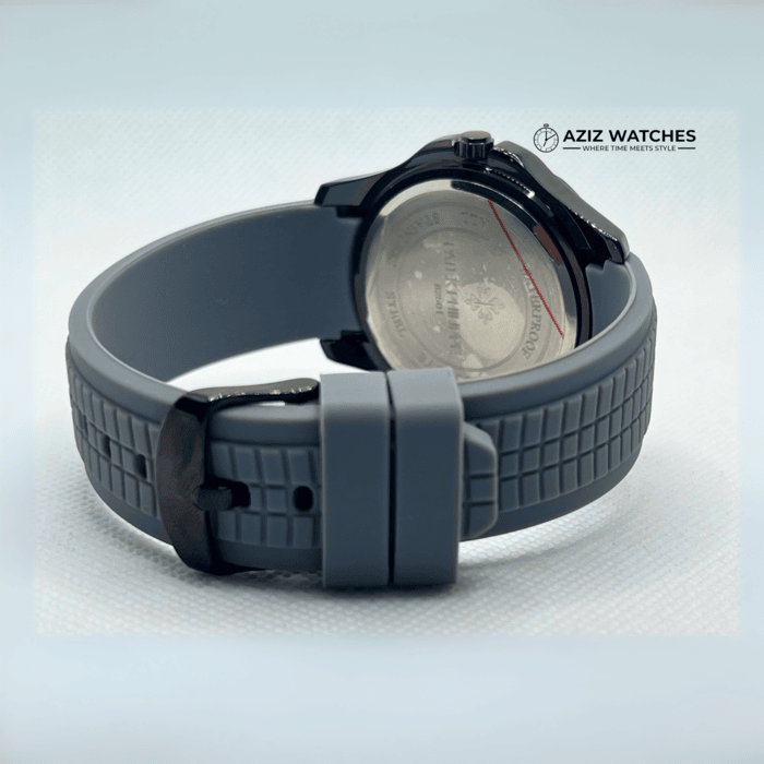 Patek Philippe with Grey Belt, Black Dial, and Date